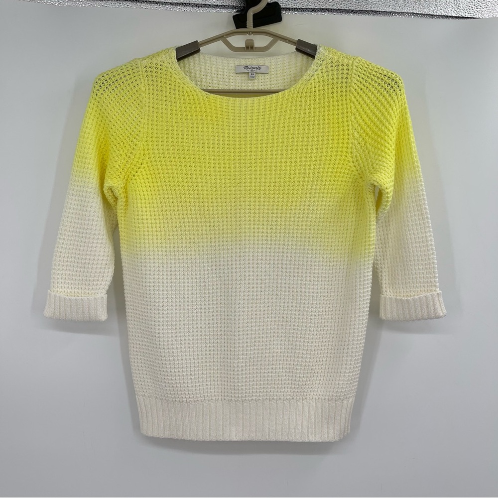 Madewell 100% Cotton Yellow White Ombre Knit Sweater
